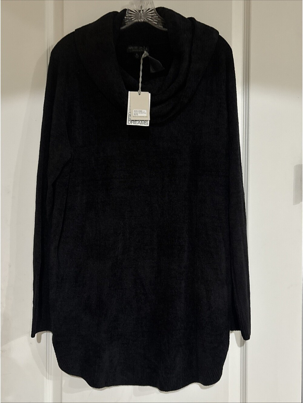 Barefoot Dreams Cozychic Ultra Lite Cowl Neck Black Sweater Tunic, Women’s XL